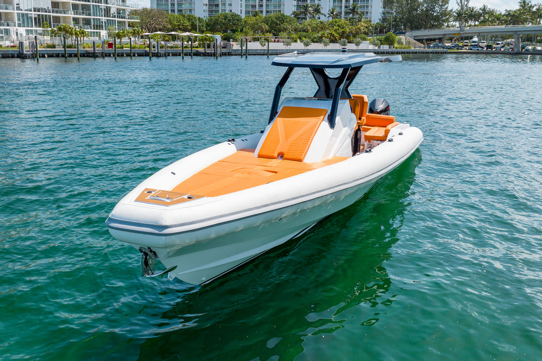 2025 Novielli Boats - 349 (White & Orange Edition) – Center Console with Cabin