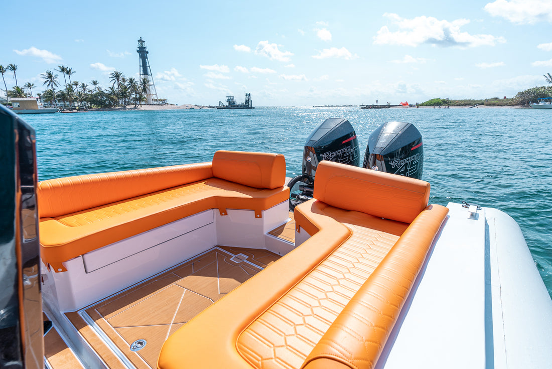 2025 Novielli Boats - 349 (White & Orange Edition) – Center Console with Cabin